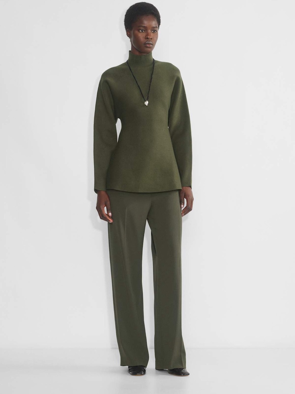 Aritzia Babaton Formation Turtleneck Dark Olive Sweater XS